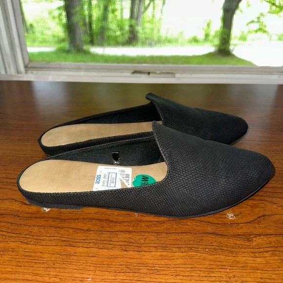Me Too Black Mules Pointed Toe Slip-On Shoes Size 7.5W - Picture 2 of 6